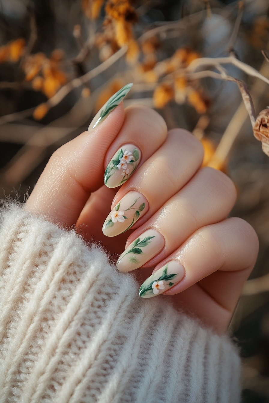15. Sage Serenity (March Nail Design Ideas) - March Nail Design Ideas