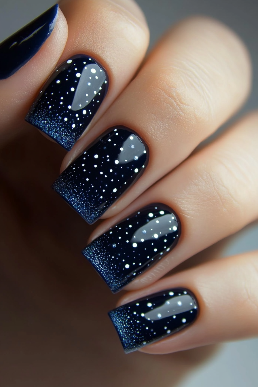 20. Starlit Sky (March Nail Design Ideas) - March Nail Design Ideas