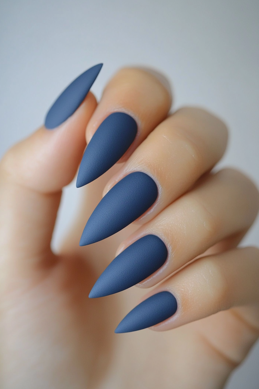 4. Slate Blue Matte (Matte Nail Design Ideas) - Matte Nail Design Ideas
