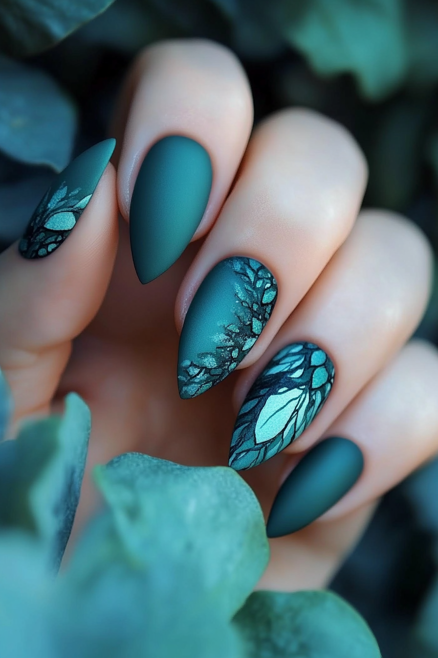 15. Teal Matte (Matte Nail Design Ideas) - Matte Nail Design Ideas