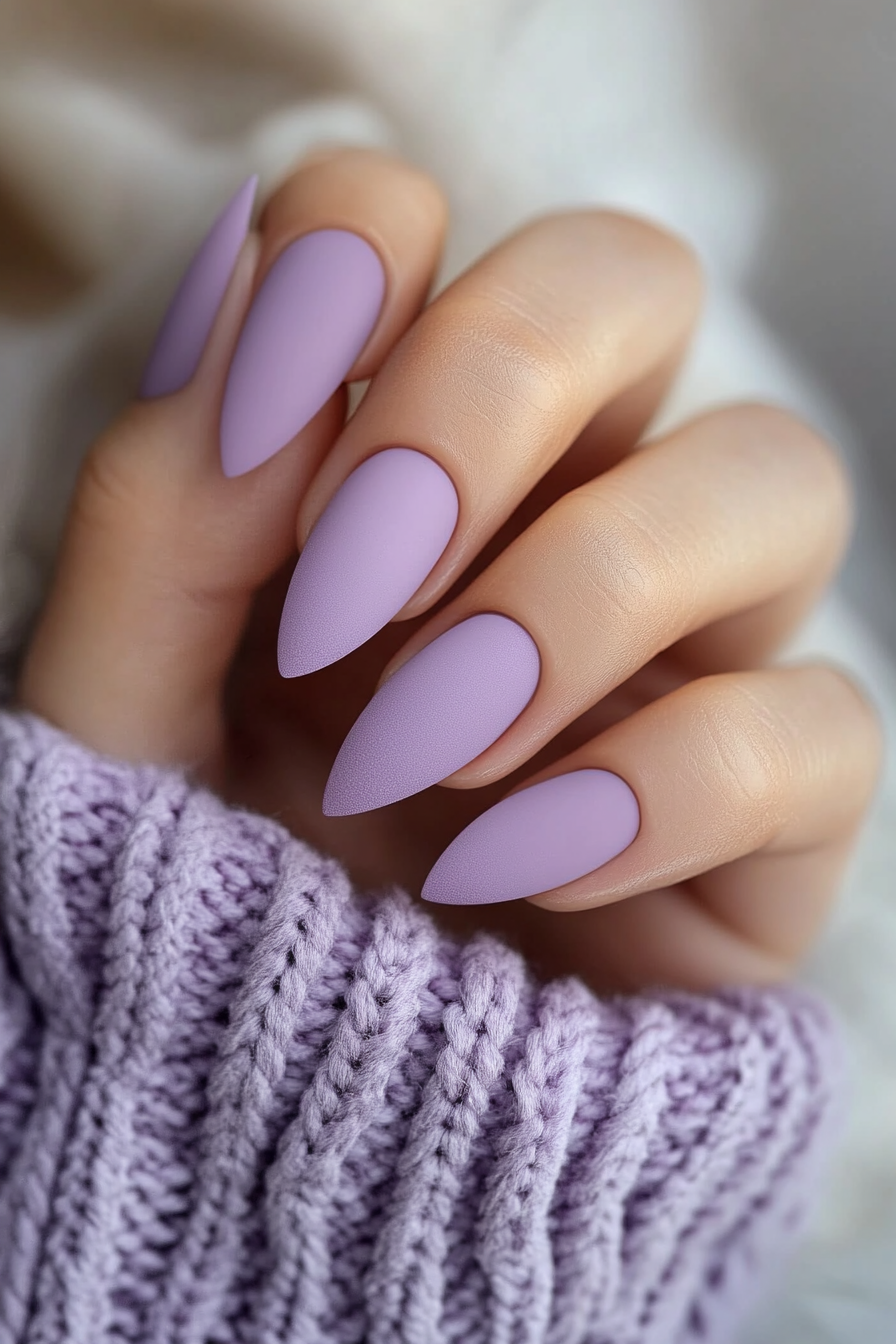 17. Frosted Lavender Matte (Matte Nail Design Ideas) - Matte Nail Design Ideas