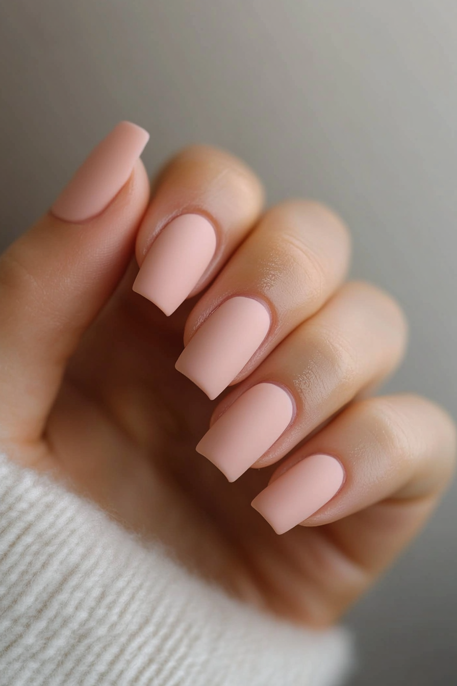 20. Light Peach Matte (Matte Nail Design Ideas) - Matte Nail Design Ideas