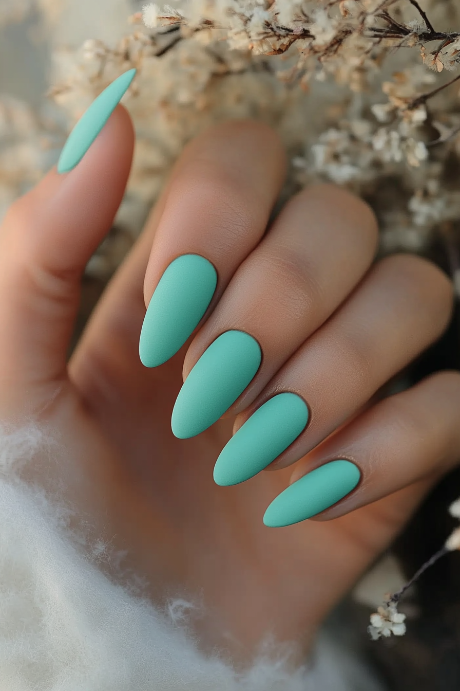 26. Soft Mint Matte (Matte Nail Design Ideas) - Matte Nail Design Ideas