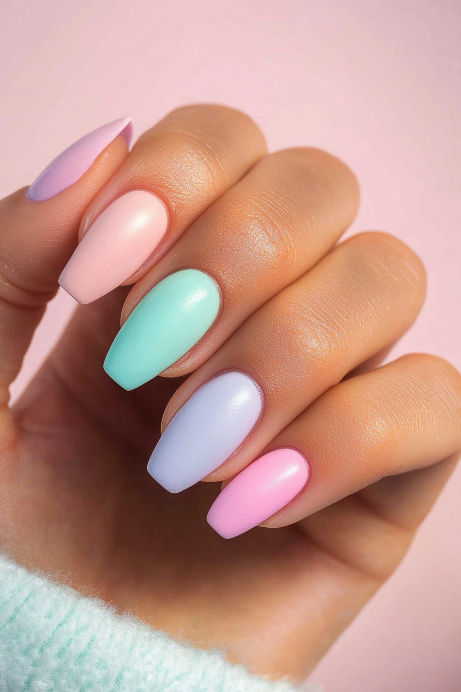 5. Pastel Rainbow Gradient (Pastel Nail Design Ideas) - Pastel Nail Design Ideas