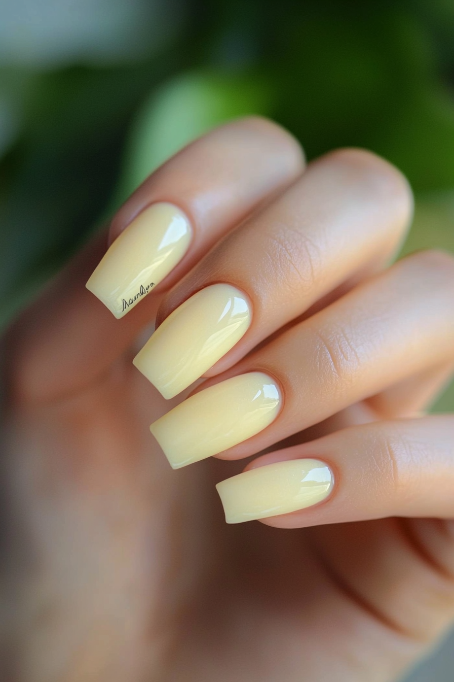 14. Lemonade Shimmer (Pastel Nail Design Ideas) - Pastel Nail Design Ideas