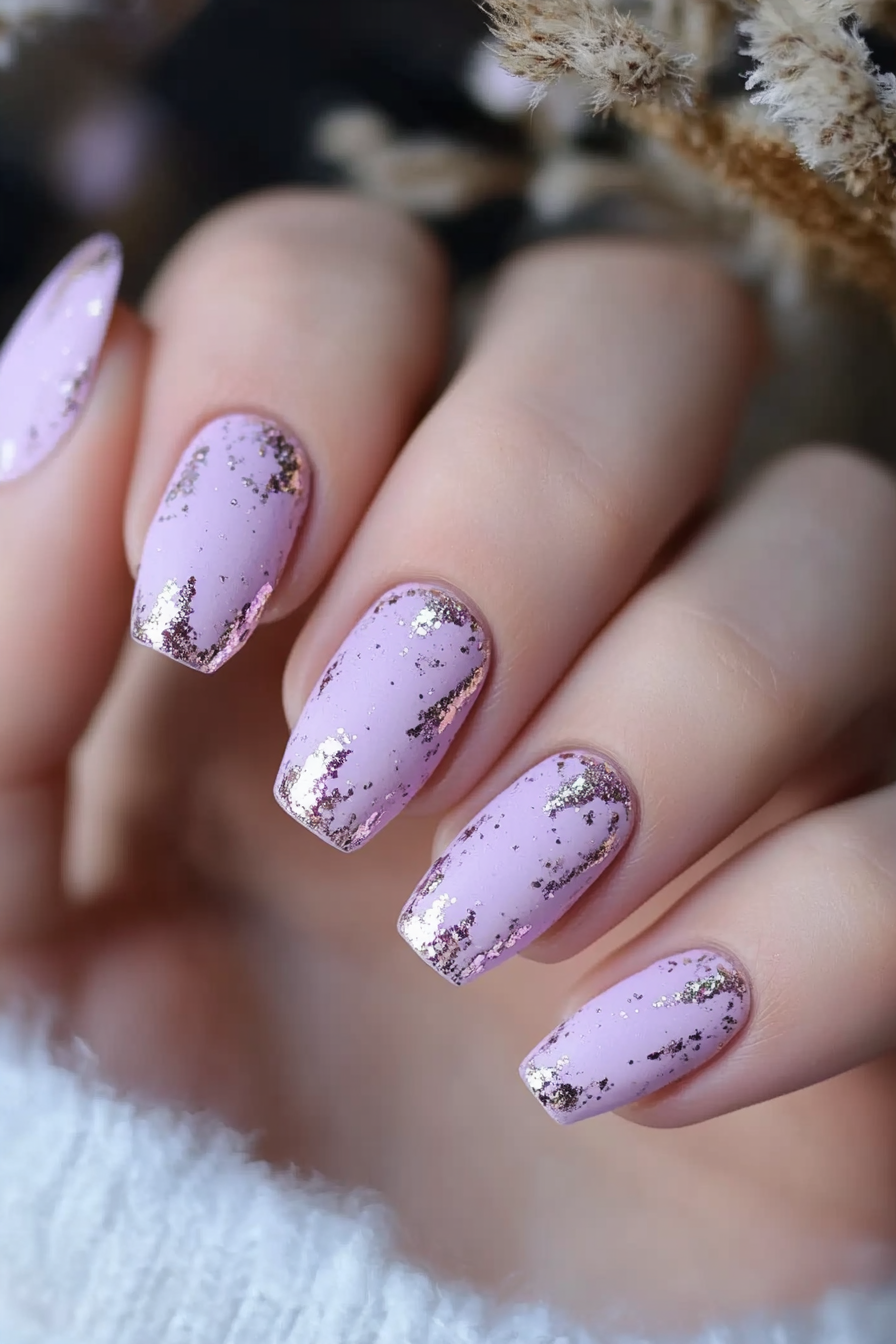 26. Pastel Purple Shards (Pastel Nail Design Ideas) - Pastel Nail Design Ideas