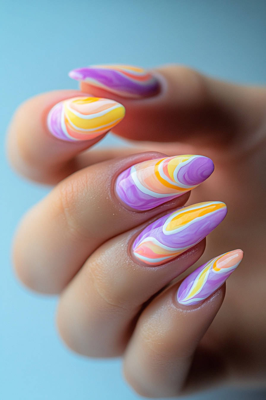 22. Floral-inspired Swirls (Swirl Nail Design Ideas) - Swirl Nail Design Ideas