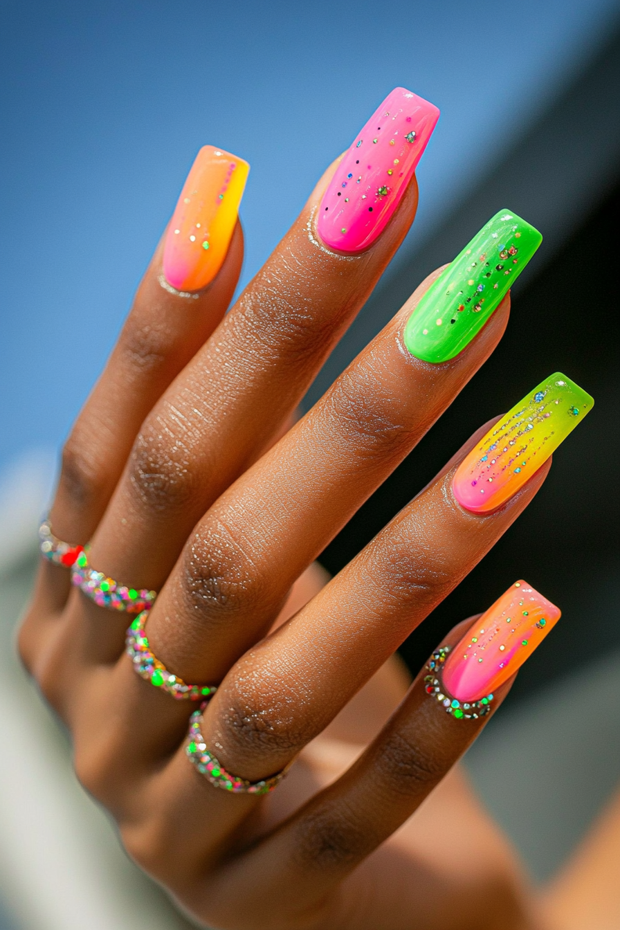 3. Neon Pop (90S Nail Design Ideas) - 90S Nail Design Ideas