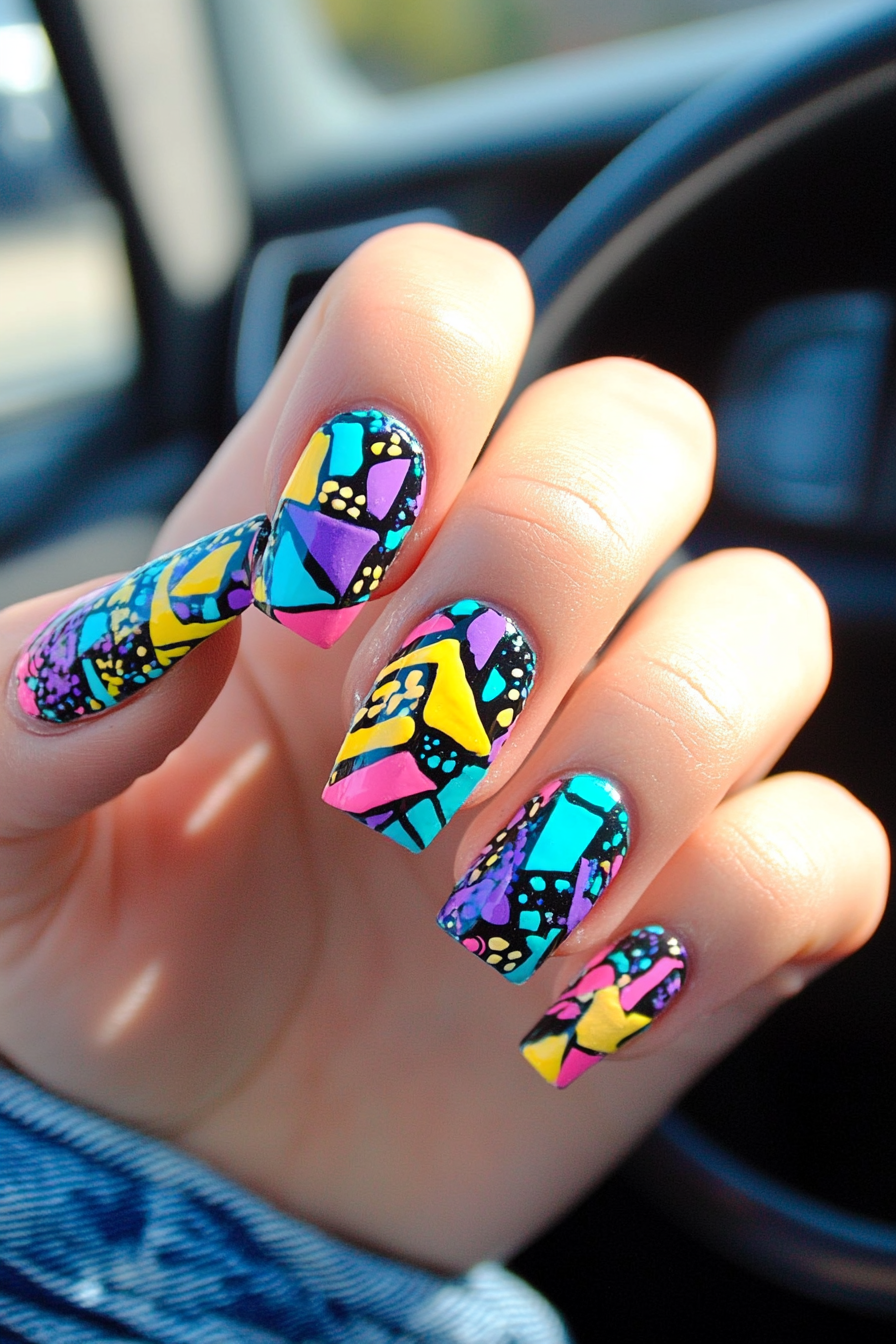 4. Abstract Art (90S Nail Design Ideas) - 90S Nail Design Ideas