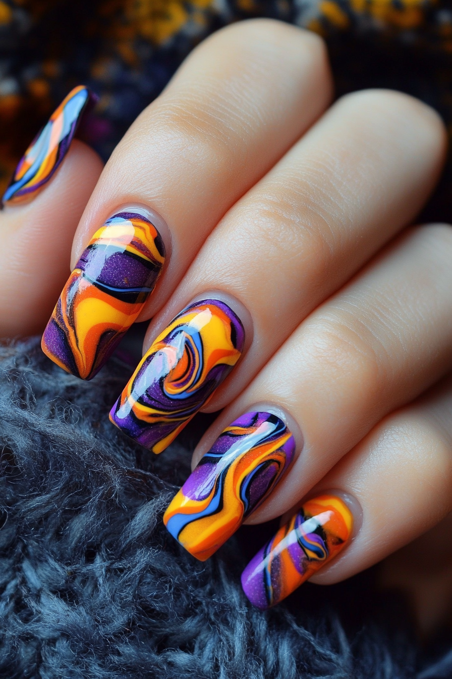 8. Swirled Designs (90S Nail Design Ideas) - 90S Nail Design Ideas