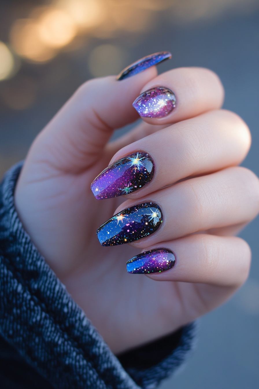 18. Space Nails (90S Nail Design Ideas) - 90S Nail Design Ideas