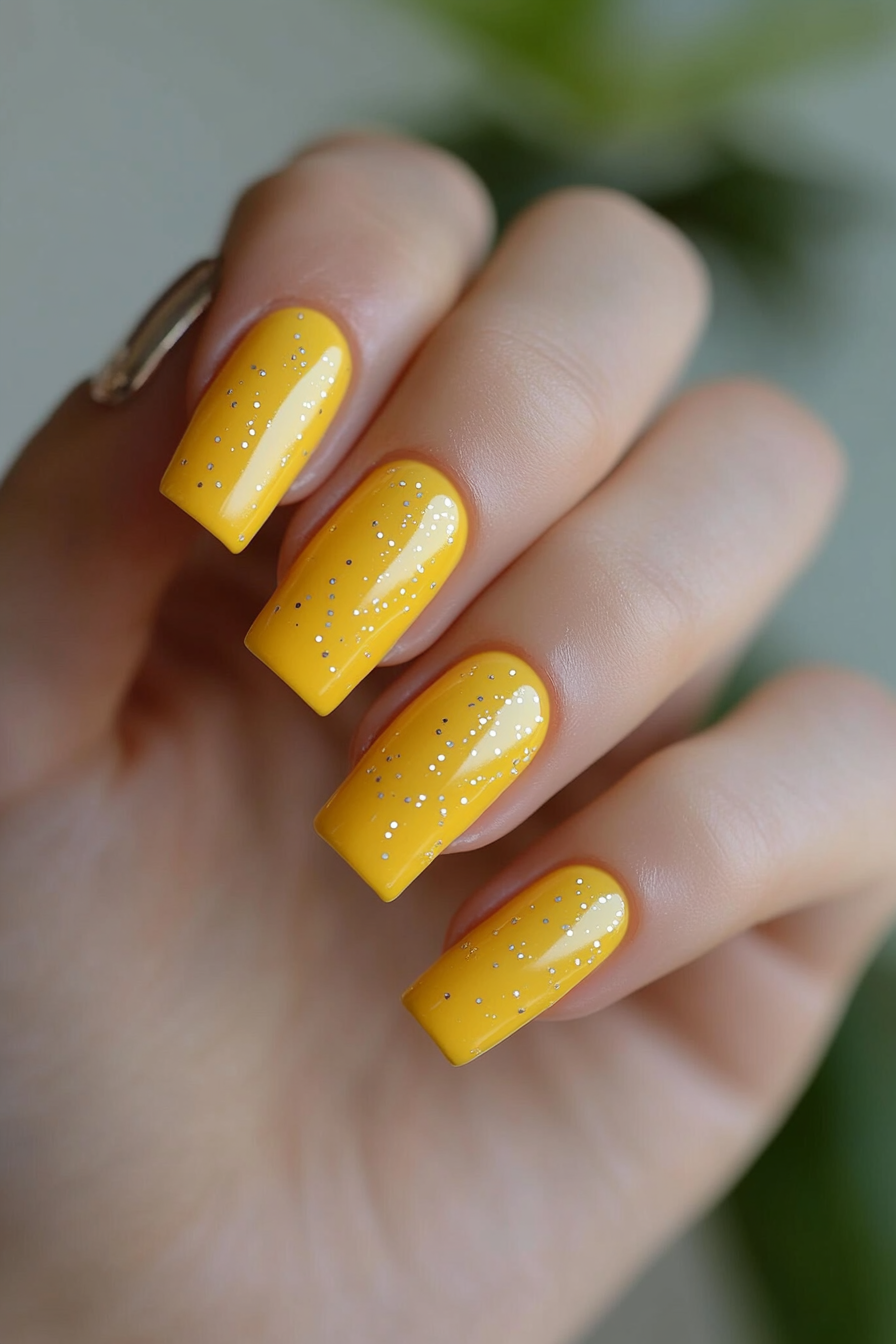 12. Lemon Sorbet Shine (April Nail Design Ideas) - April Nail Design Ideas