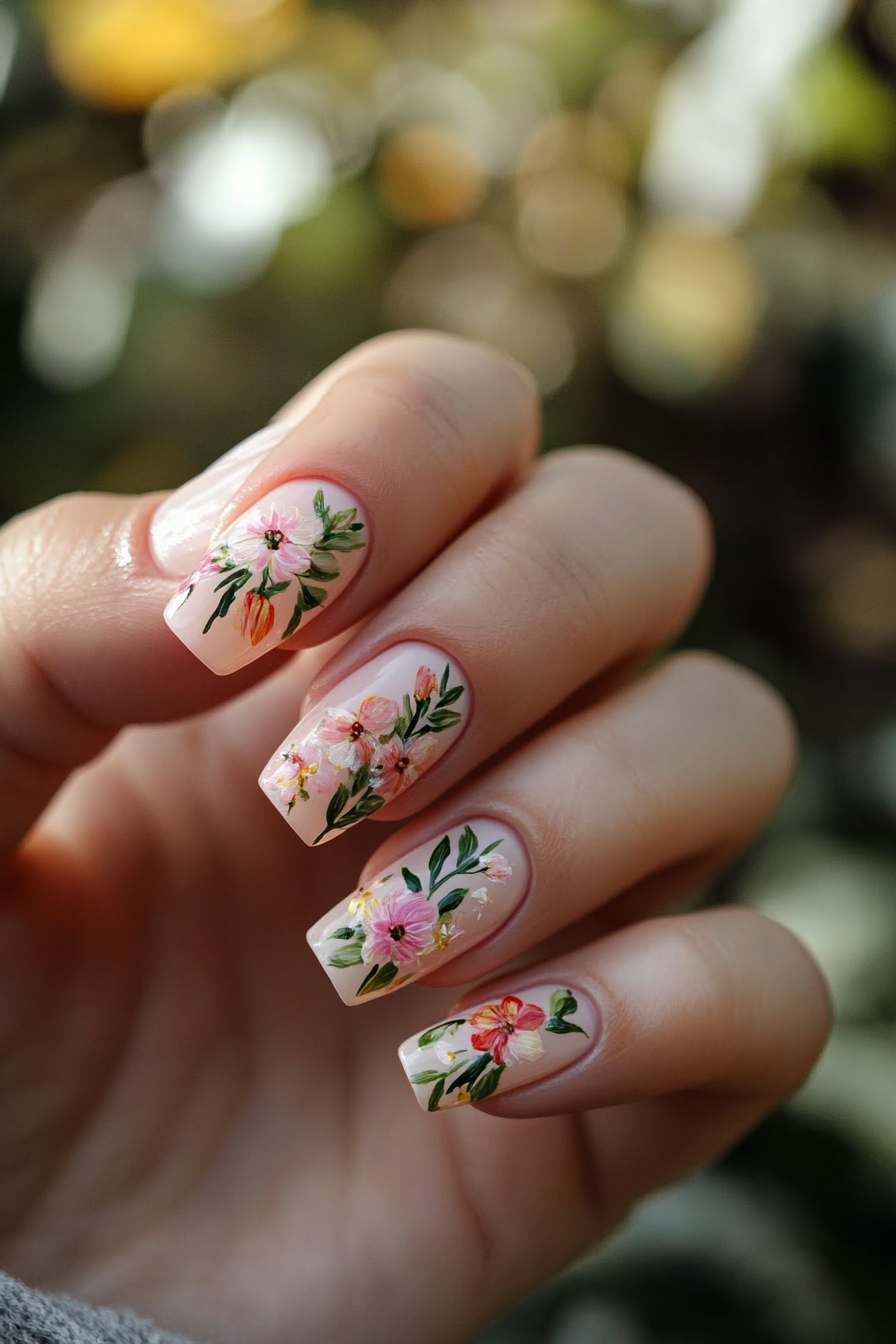 19. Floral Fantasy (April Nail Design Ideas) - April Nail Design Ideas
