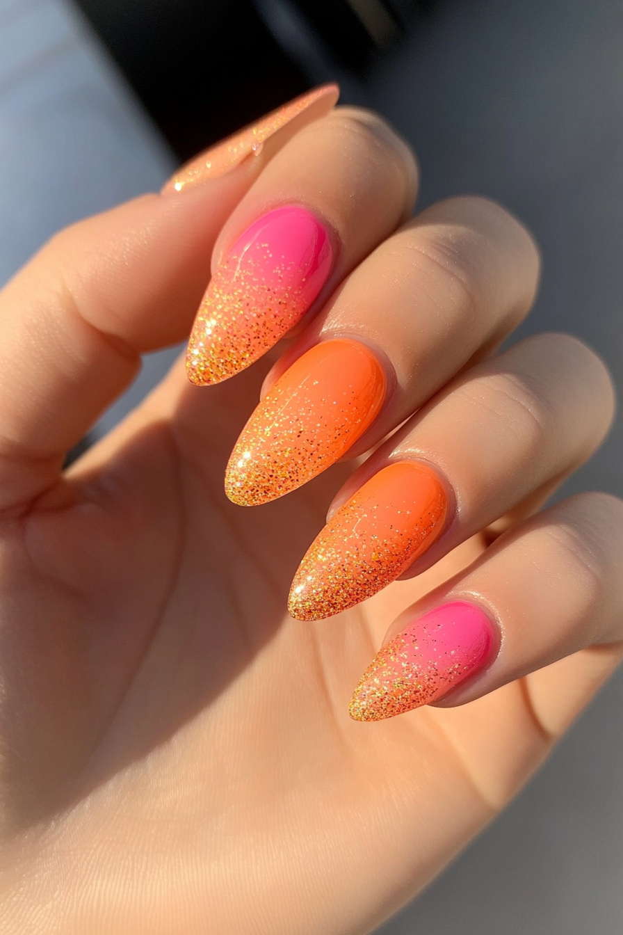 20. Sunset Glow (April Nail Design Ideas) - April Nail Design Ideas
