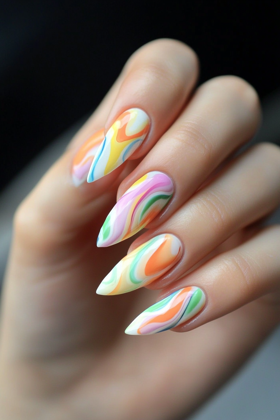 25. Pastel Dream Swirl (April Nail Design Ideas) - April Nail Design Ideas