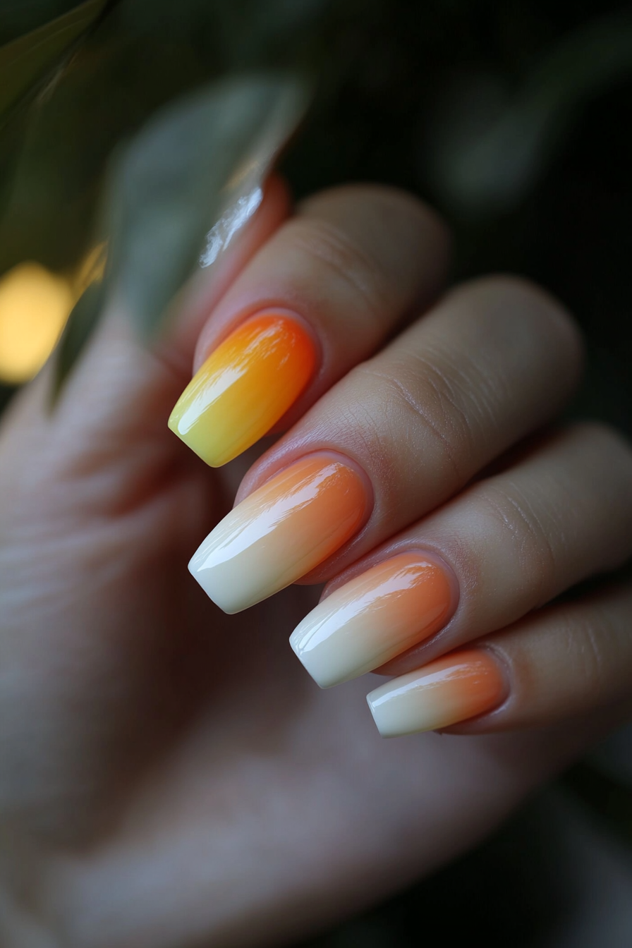 2. Sunset Stripes (August Nail Design Ideas) - August Nail Design Ideas