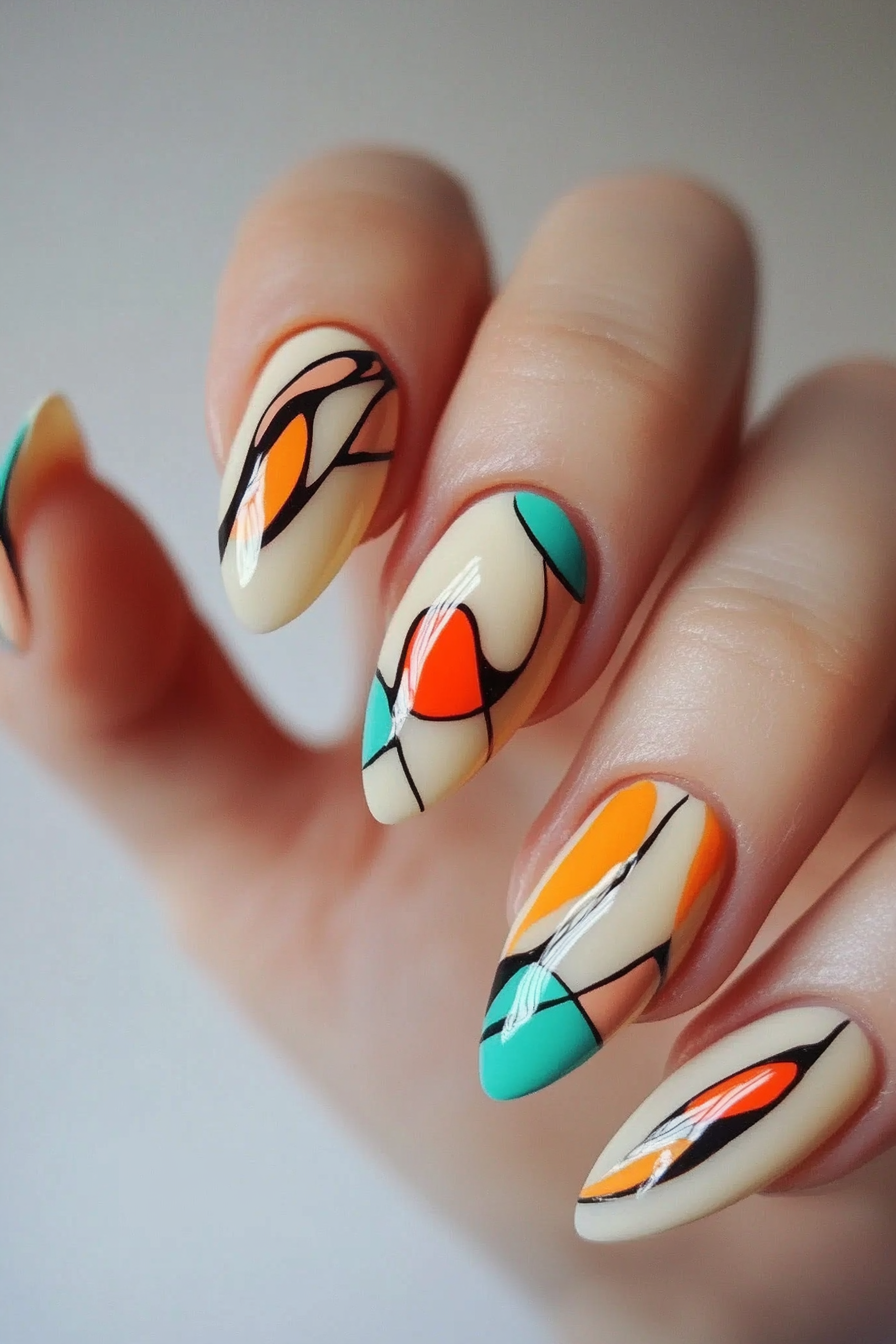 10. Abstract Geometry (August Nail Design Ideas) - August Nail Design Ideas