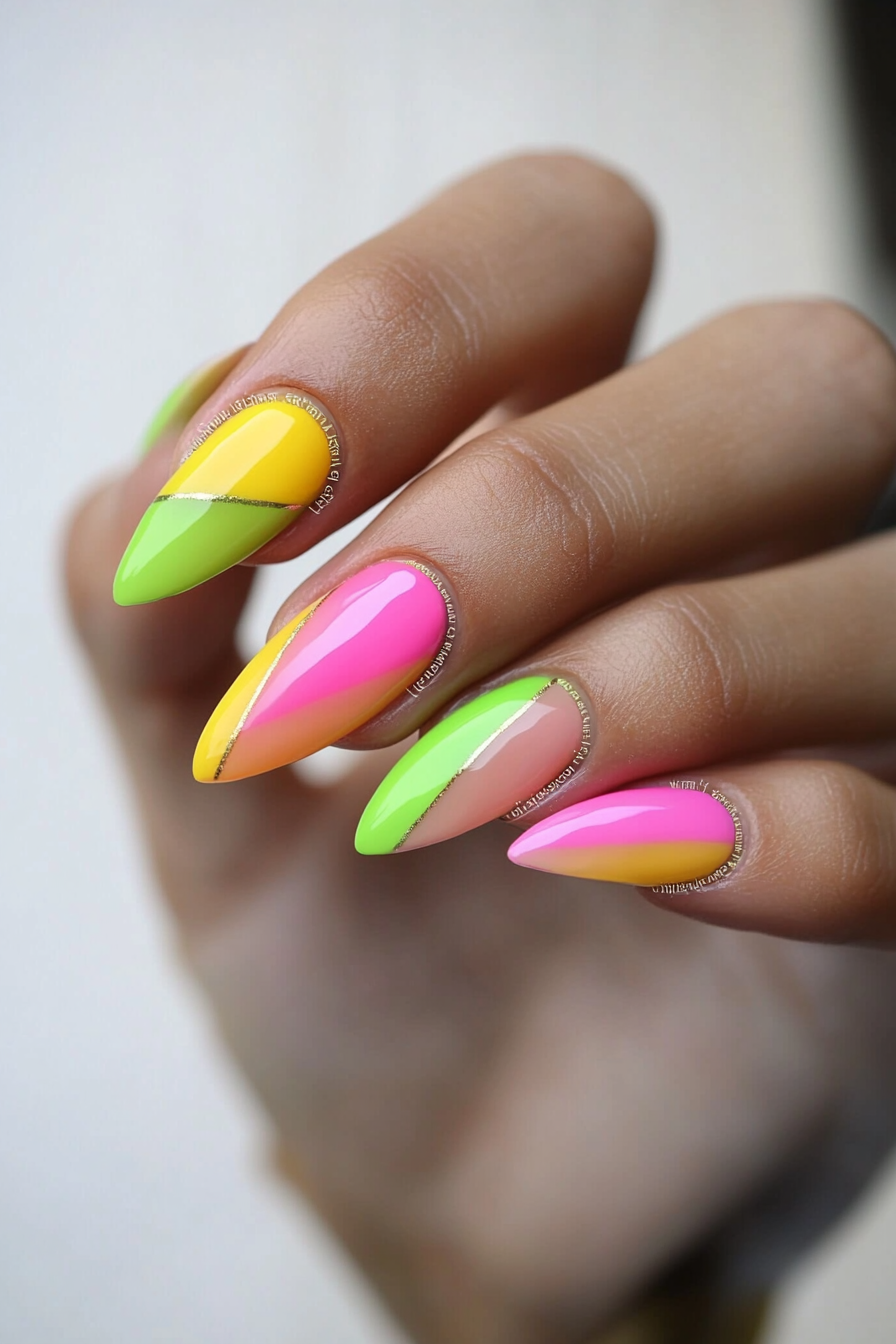 14. Neon Dreams (August Nail Design Ideas) - August Nail Design Ideas