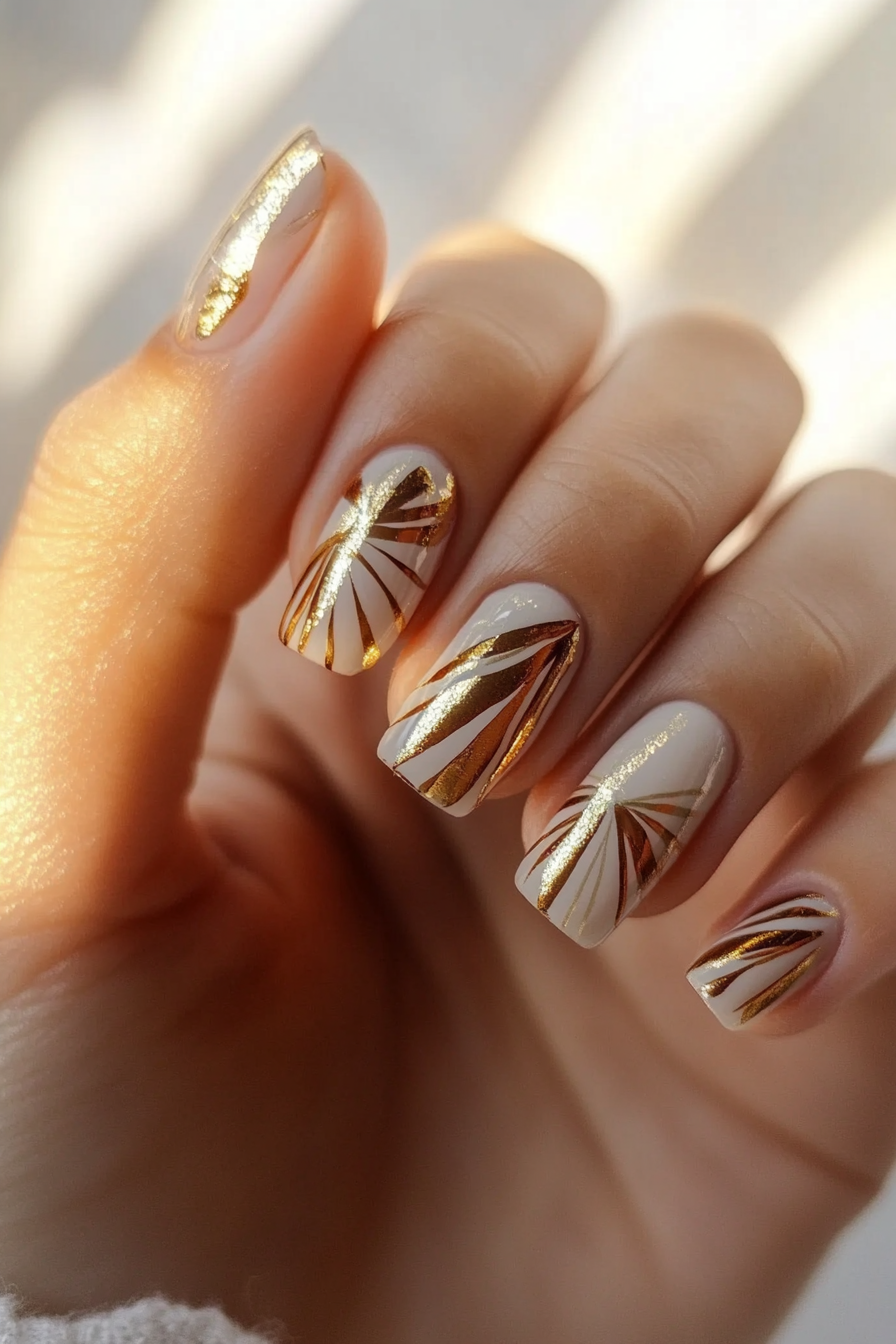 16. Golden Hour (August Nail Design Ideas) - August Nail Design Ideas