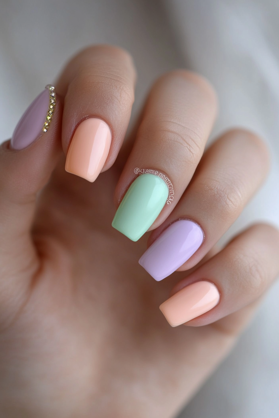 18. Pastel Pops (August Nail Design Ideas) - August Nail Design Ideas