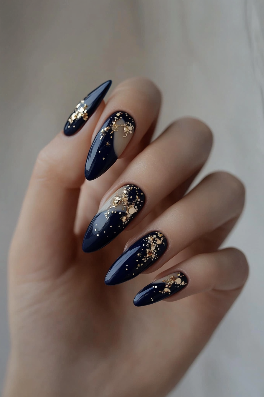 24. Under the Stars (August Nail Design Ideas) - August Nail Design Ideas