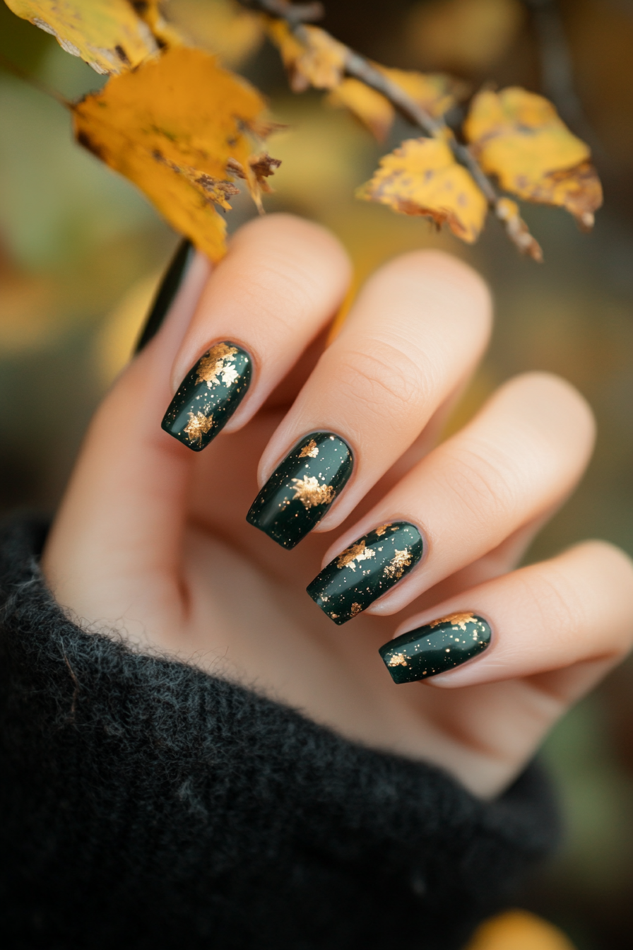 8. Deep Forest Greens (Autumn Nail Design Ideas) - Autumn Nail Design Ideas