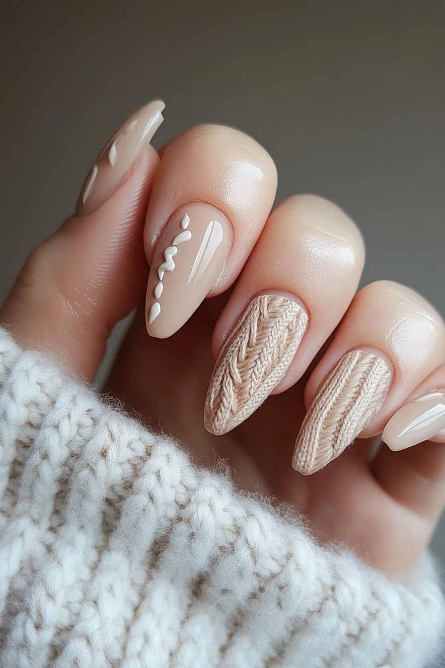 13. Sweater Weather (Autumn Nail Design Ideas) - Autumn Nail Design Ideas