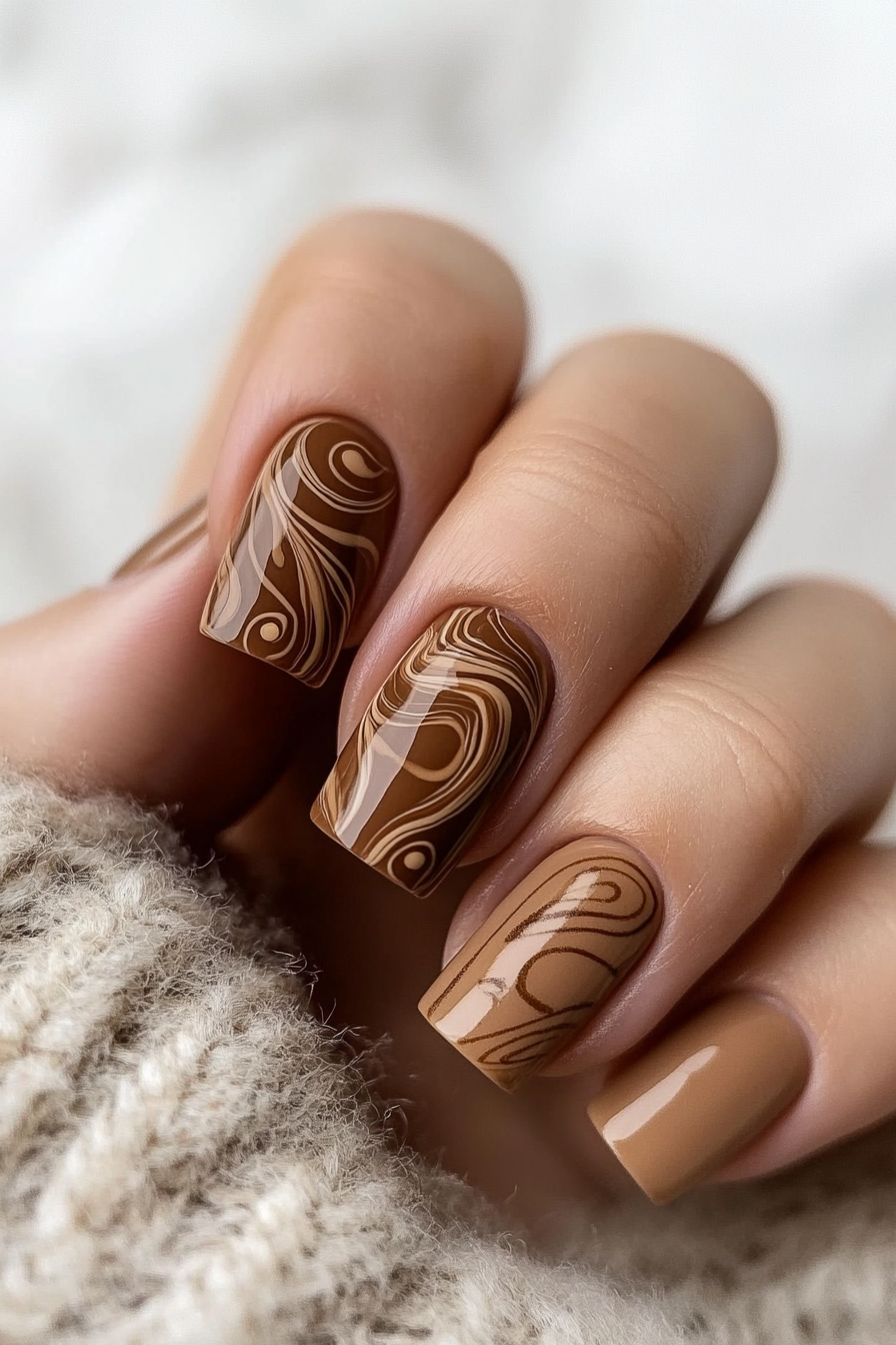 16. Caramel Drizzle (Autumn Nail Design Ideas) - Autumn Nail Design Ideas