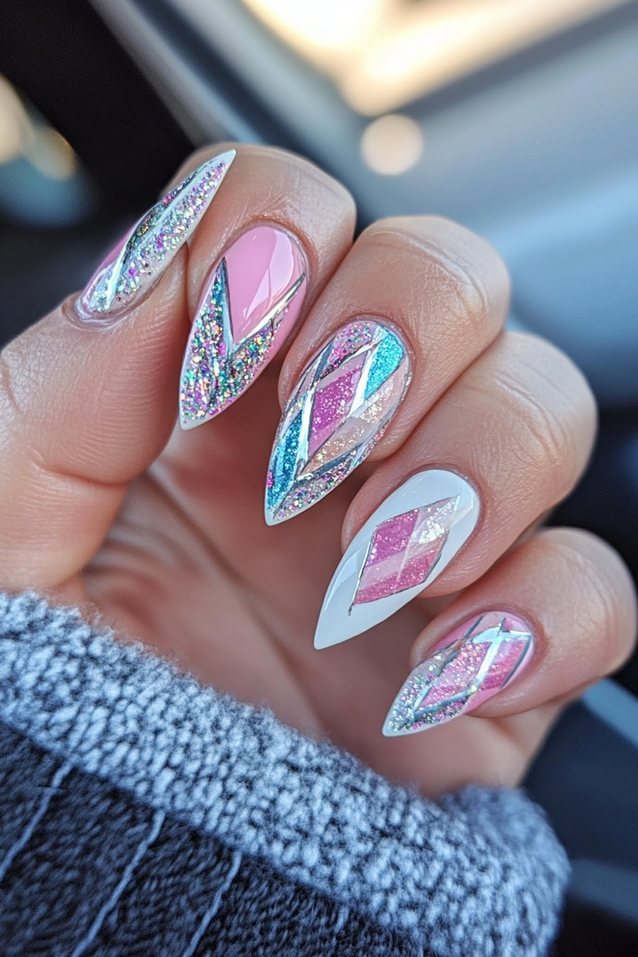 2. Geometric Fun (Awesome Nail Design Ideas) - Awesome Nail Design Ideas