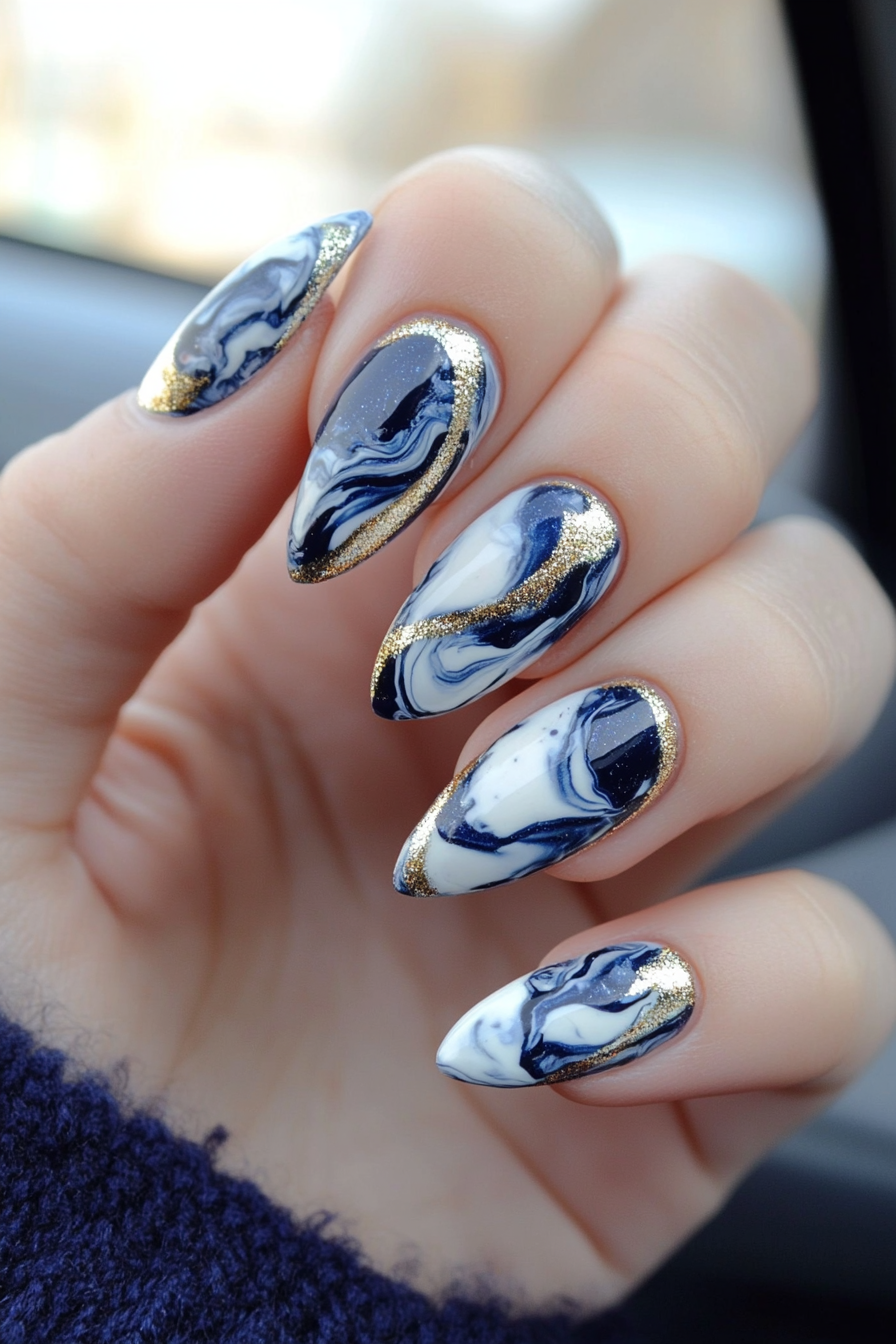 3. Sculpted Marble (Awesome Nail Design Ideas) - Awesome Nail Design Ideas