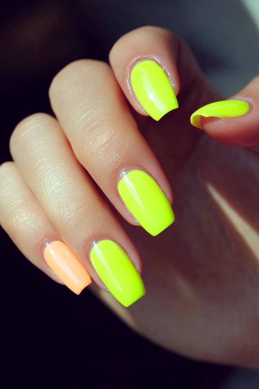 4. Neon Accent Tips (Awesome Nail Design Ideas) - Awesome Nail Design Ideas