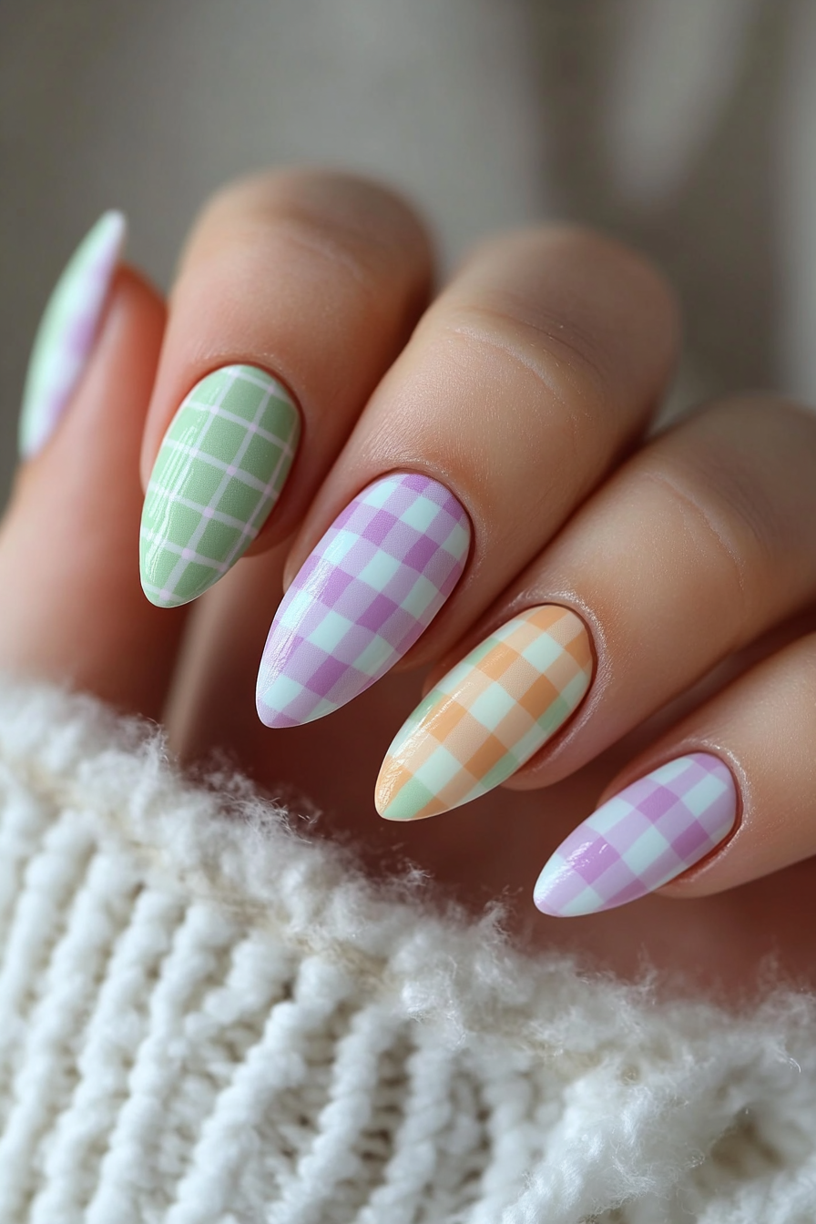 7. Pastel Checkerboard (Awesome Nail Design Ideas) - Awesome Nail Design Ideas