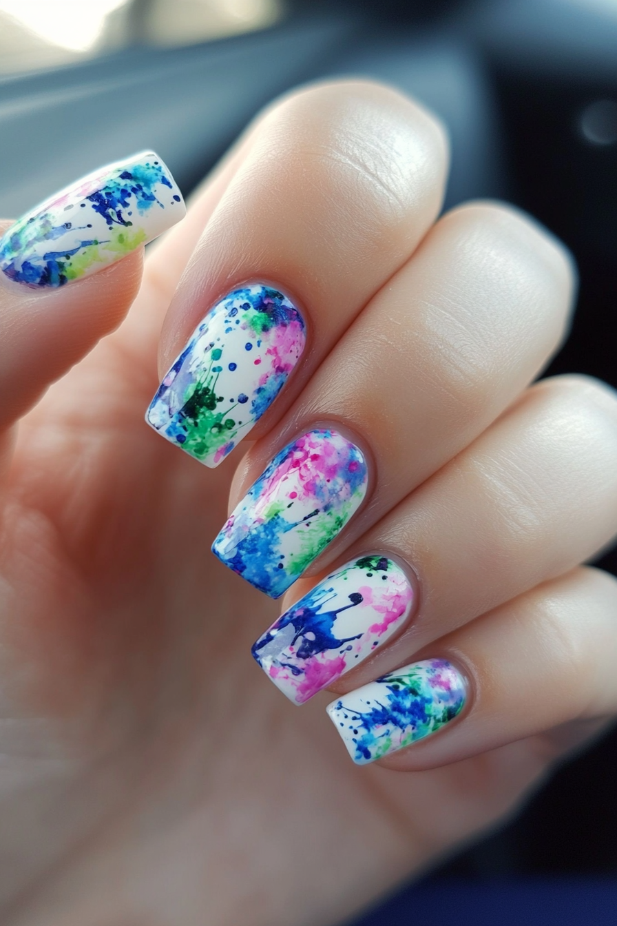 21. Abstract Watercolor (Awesome Nail Design Ideas) - Awesome Nail Design Ideas